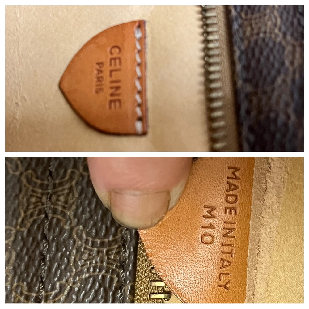 Authentic Celine Brown Monogram Leather Shoulder … - image 7